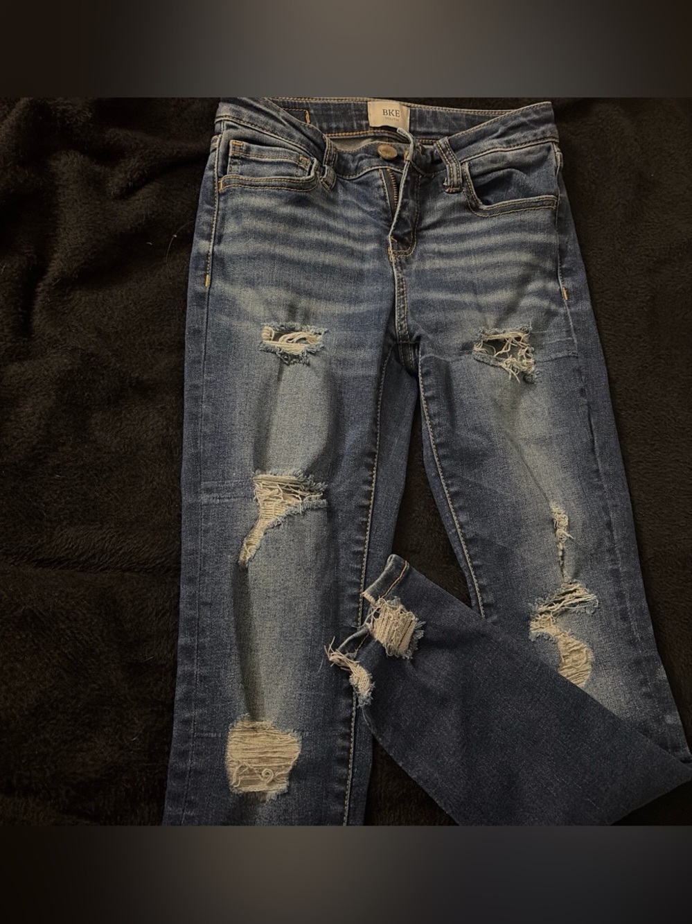 BKE youth kids Distressed Blue Jeans